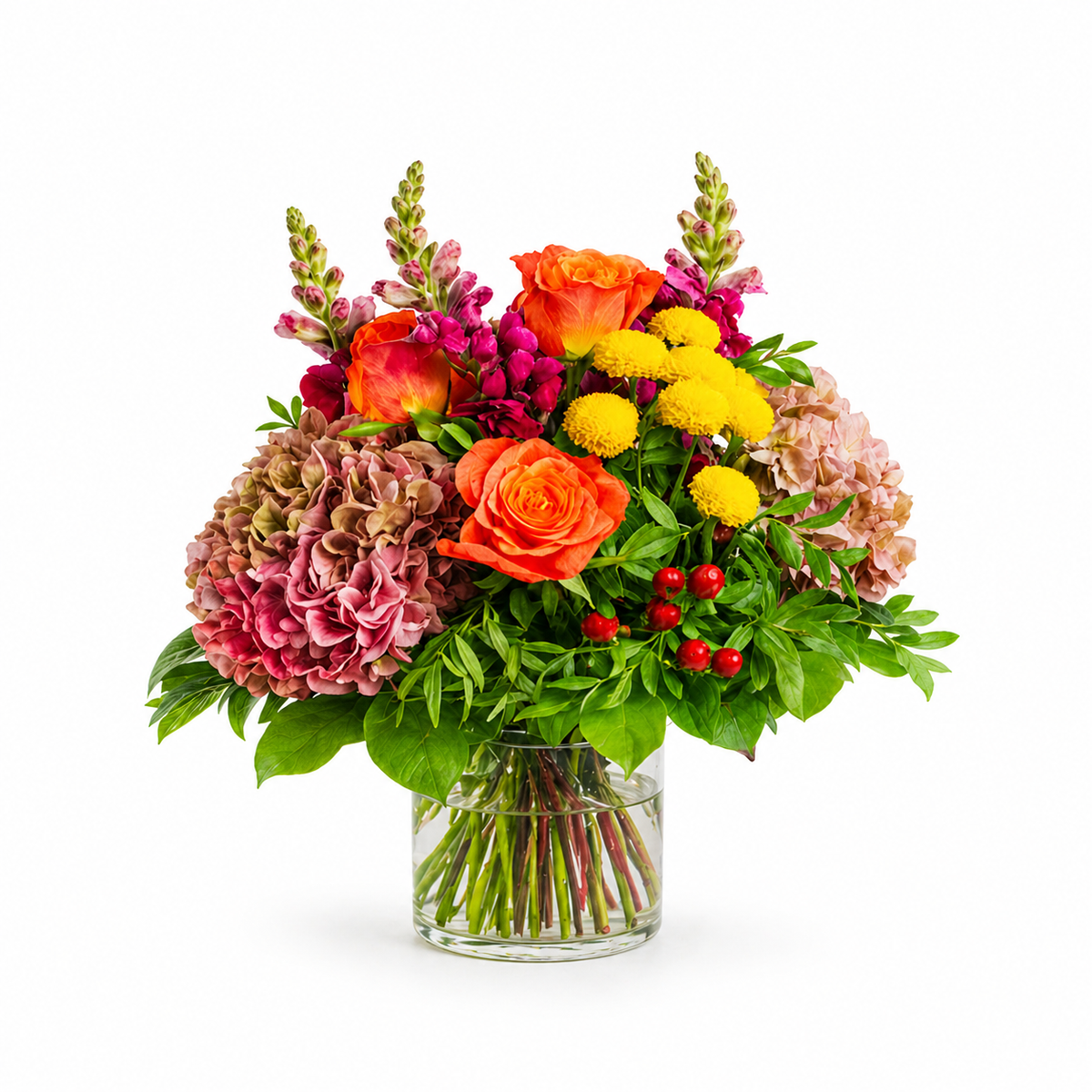 Warmer Blumenstrauß in Gelb, Orange und Apricot