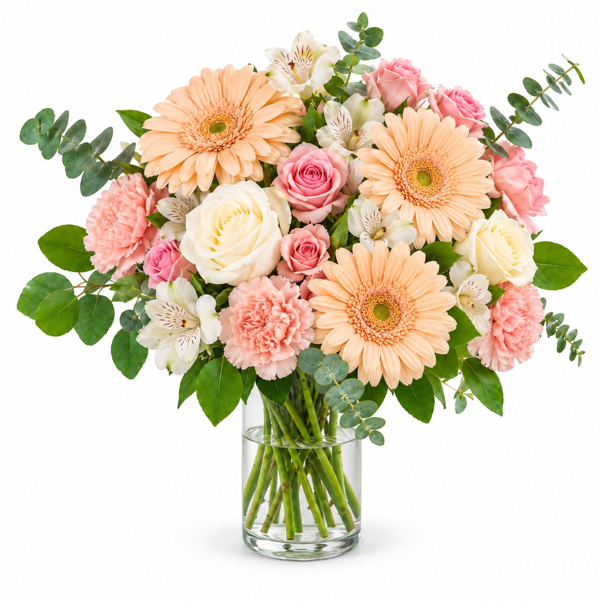 Pfirsichhaut – Blumenstrauß in Größe M